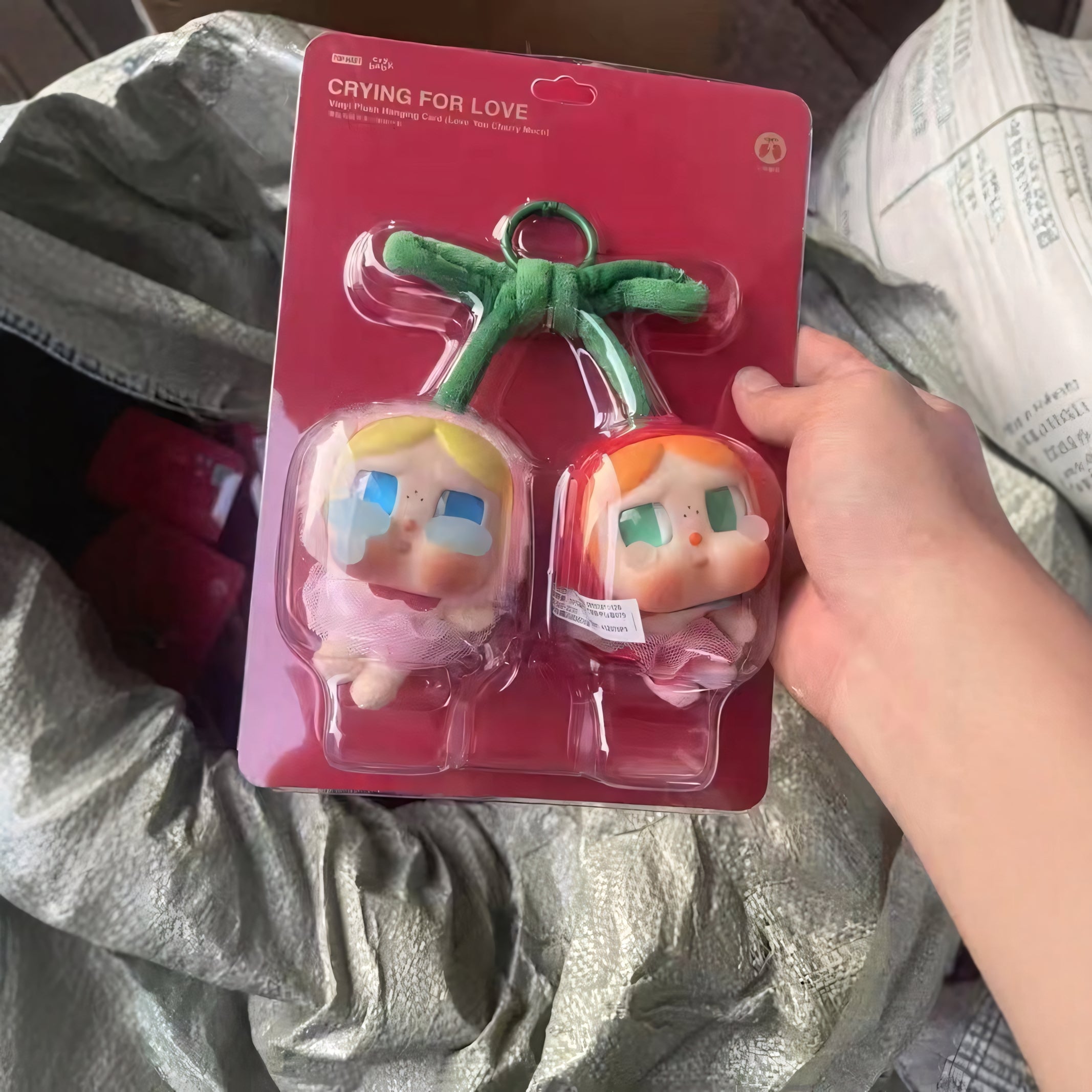 CRYBABY Crying For Love Series-Vinyl Plush Hanging Card (Love You Cherry Much)